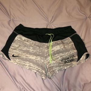 MSU Nike dry fit runners shorts